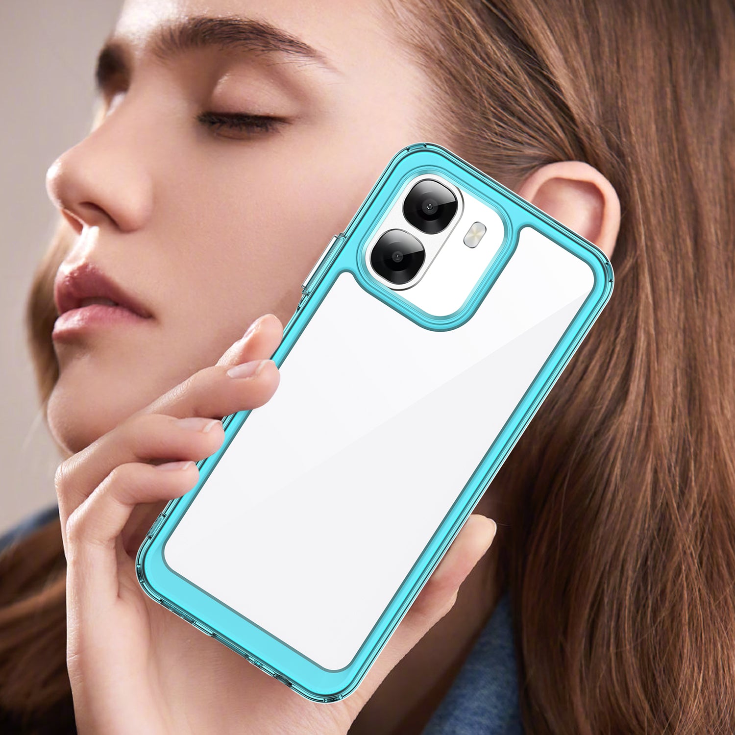 OPPO A6x 2026 Soft TPU Bumper Shockproof Cover Case [Clear Blue]