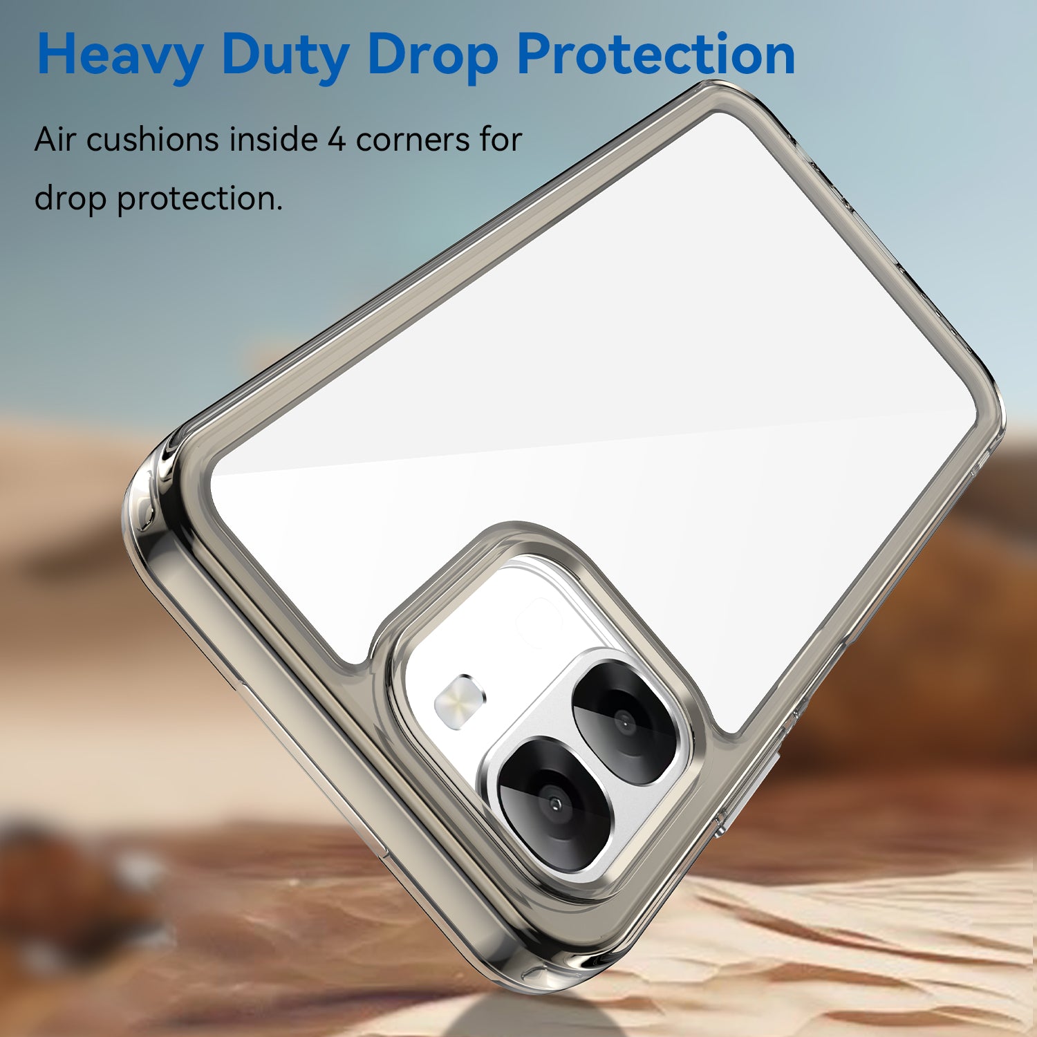 OPPO A6x 2026 Soft TPU Bumper Shockproof Cover Case [Clear Grey]