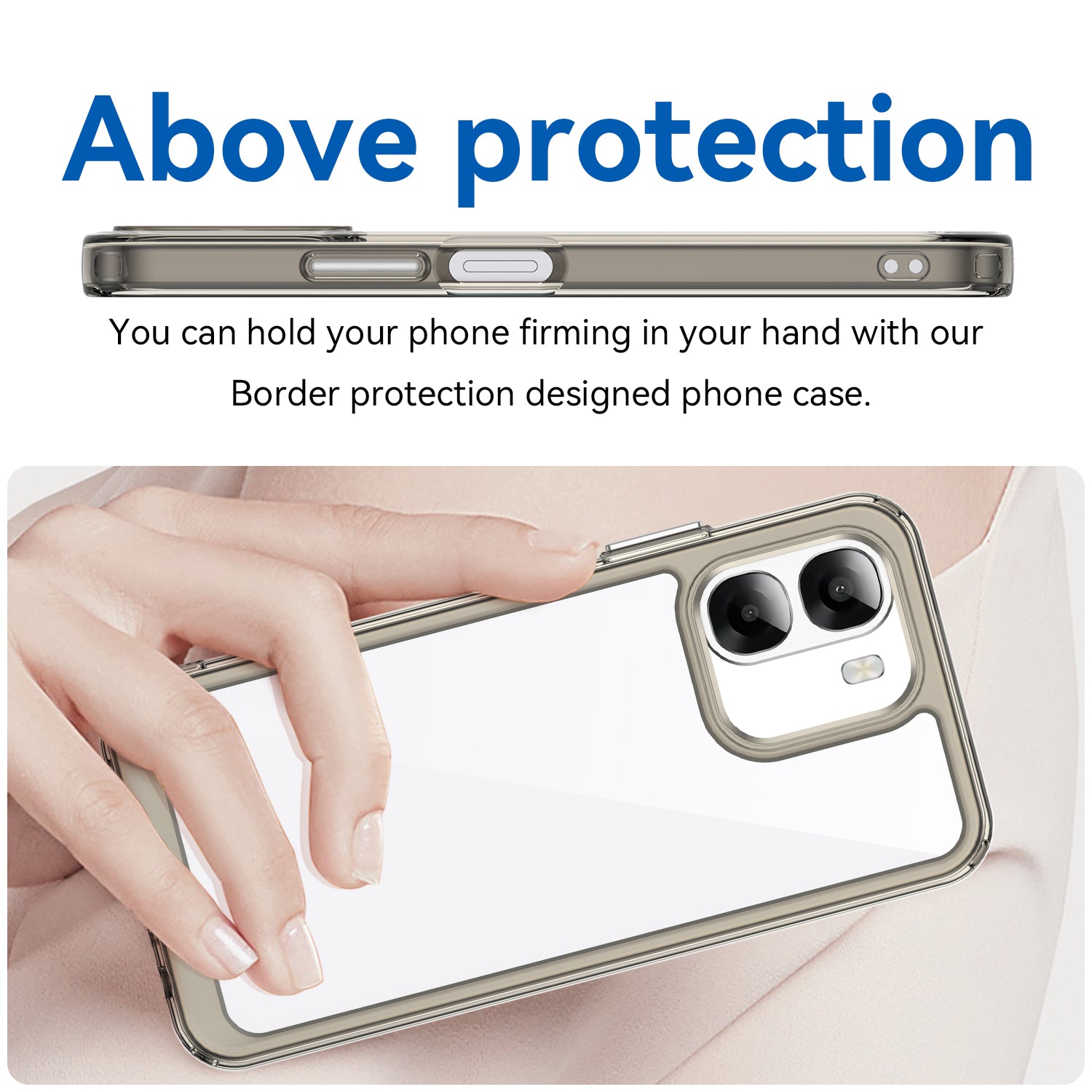 OPPO A6x 2026 Soft TPU Bumper Shockproof Cover Case [Clear Grey]