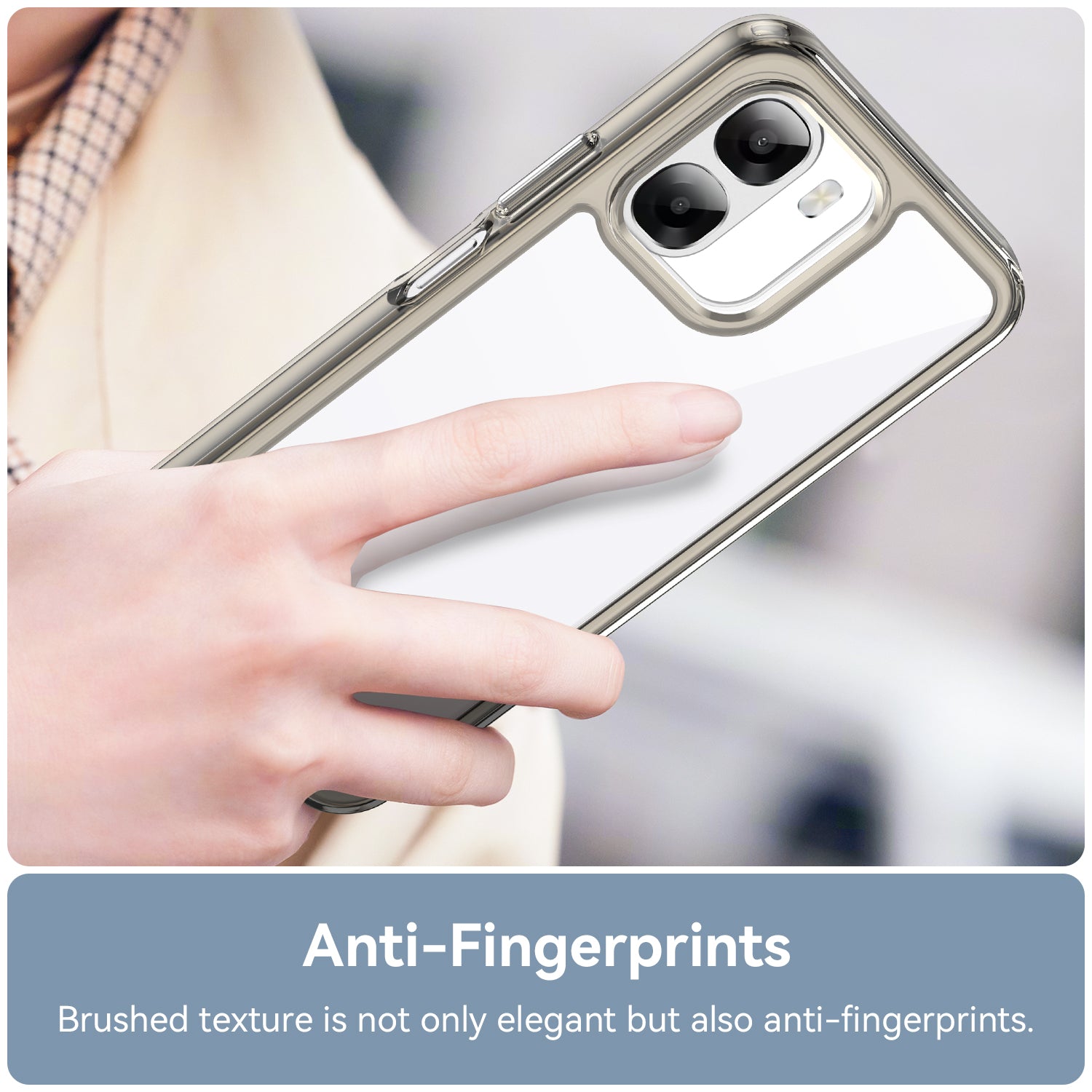 OPPO A6x 2026 Soft TPU Bumper Shockproof Cover Case [Clear Grey]