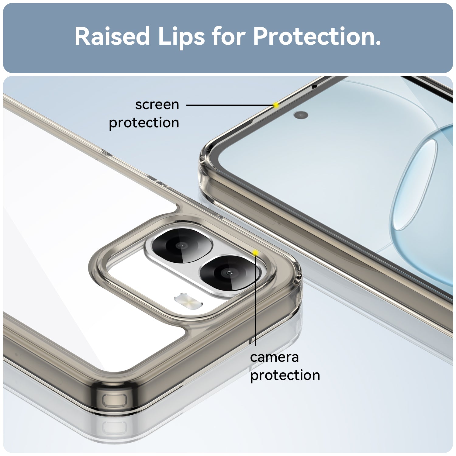 OPPO A6x 2026 Soft TPU Bumper Shockproof Cover Case [Clear Grey]