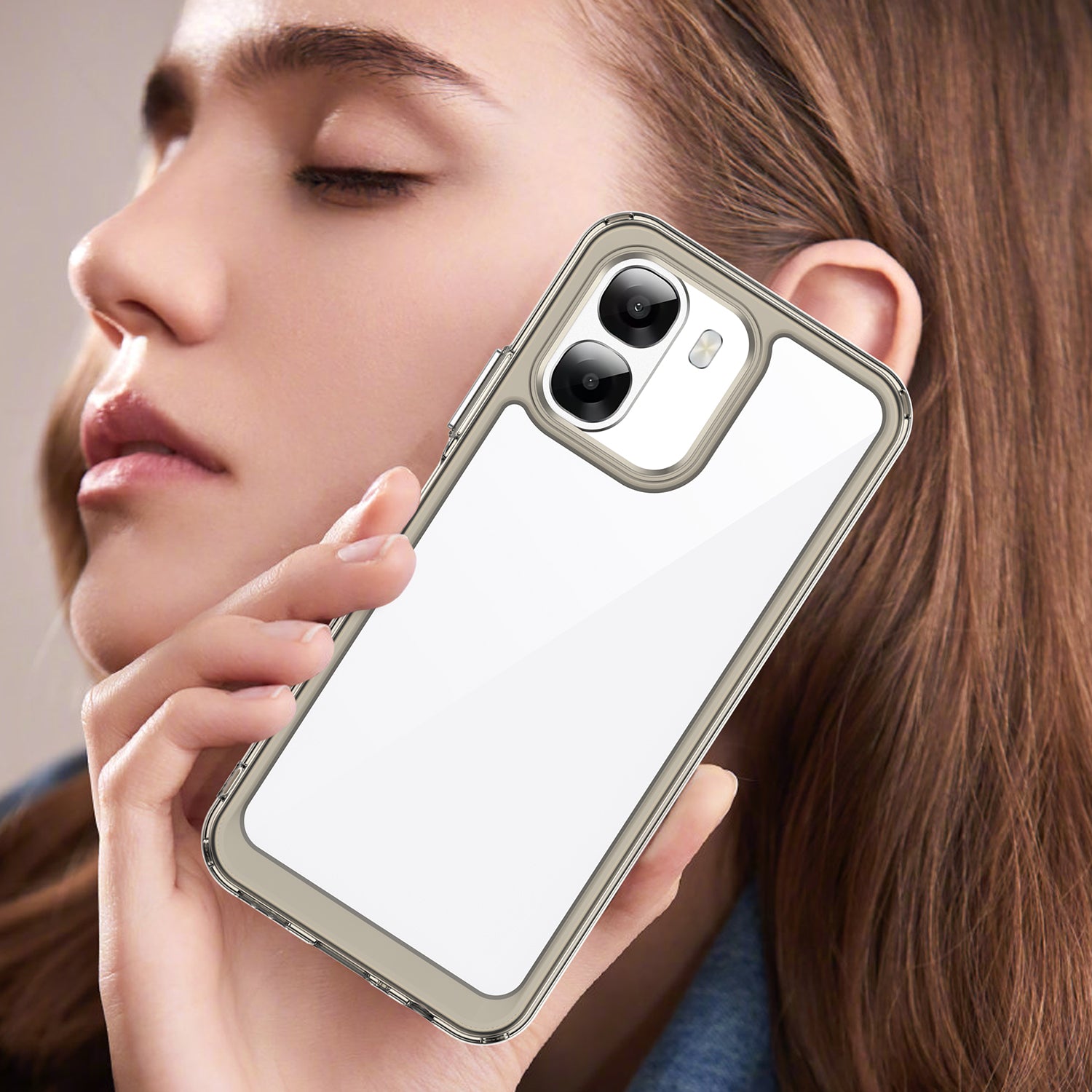 OPPO A6x 2026 Soft TPU Bumper Shockproof Cover Case [Clear Grey]