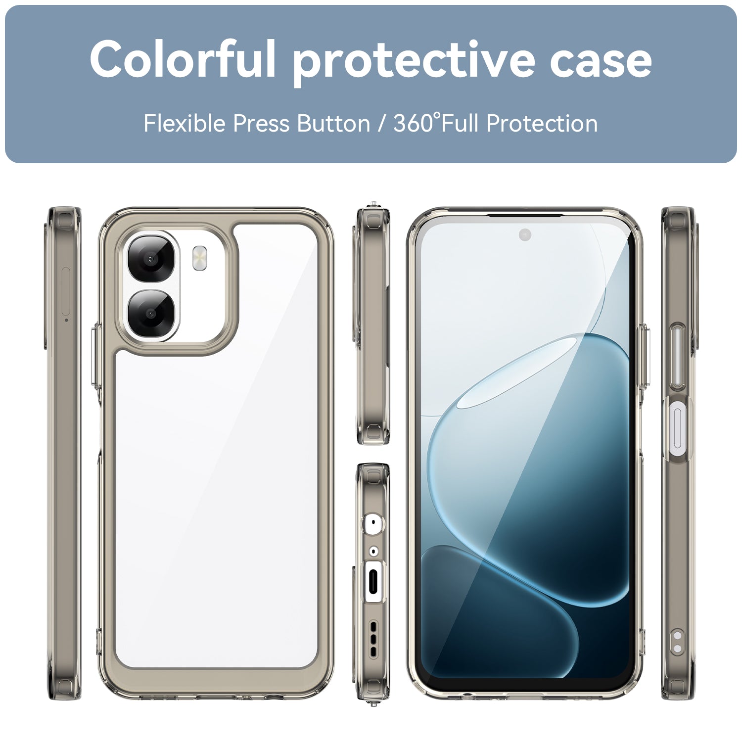 OPPO A6x 2026 Soft TPU Bumper Shockproof Cover Case [Clear Grey]