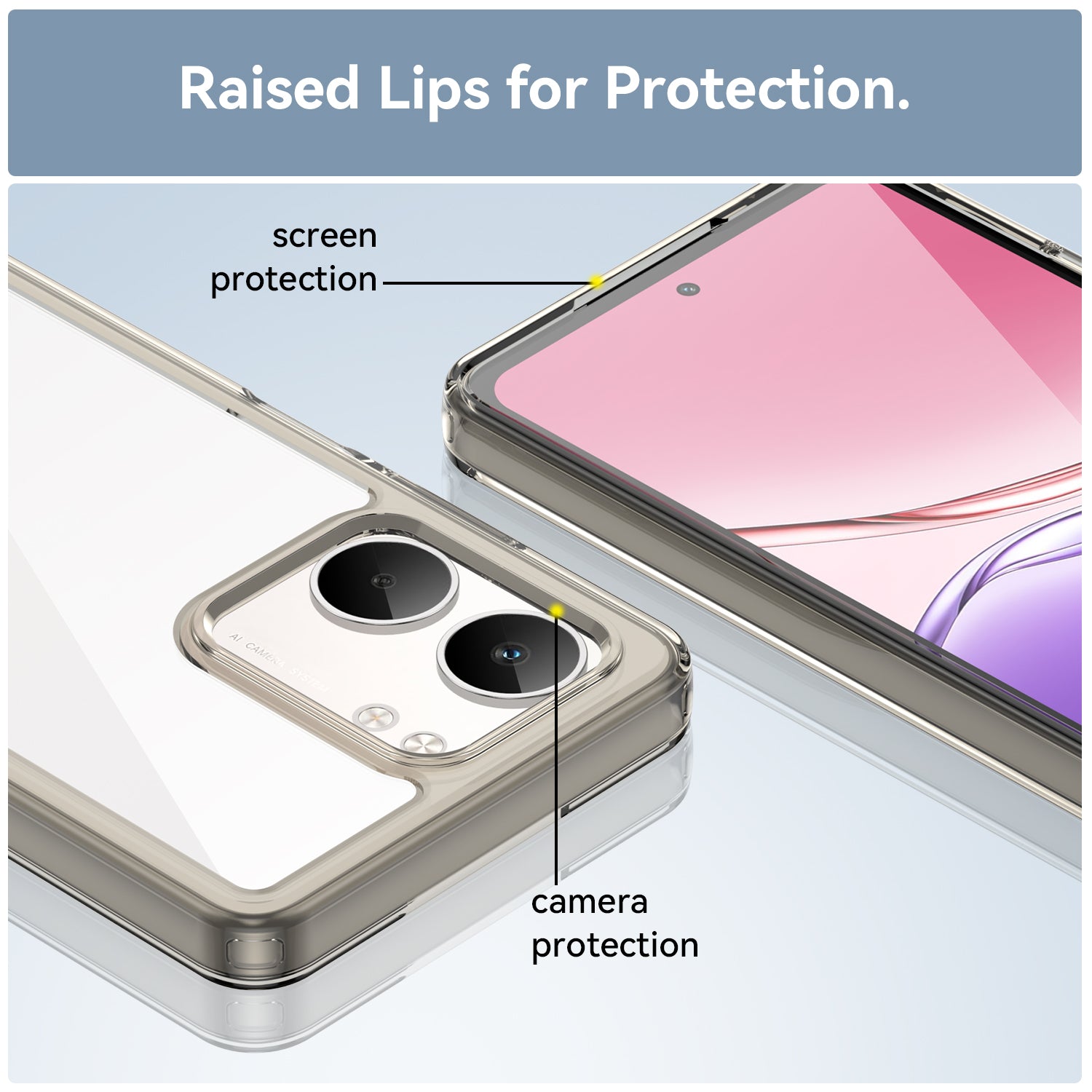 OPPO A5x 2025 Soft TPU Bumper Case [Clear Grey]