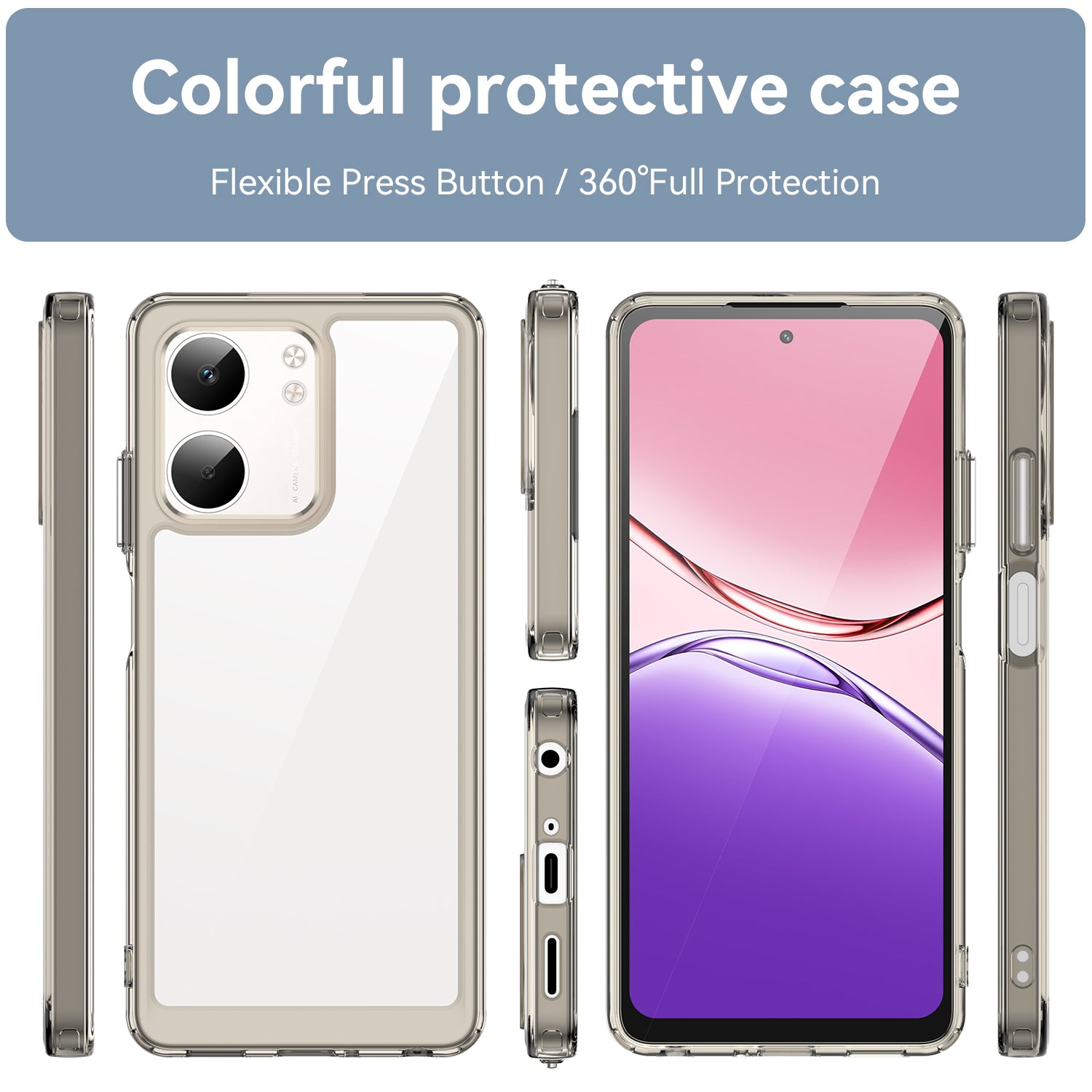 OPPO A5x 2025 Soft TPU Bumper Case [Clear Grey]