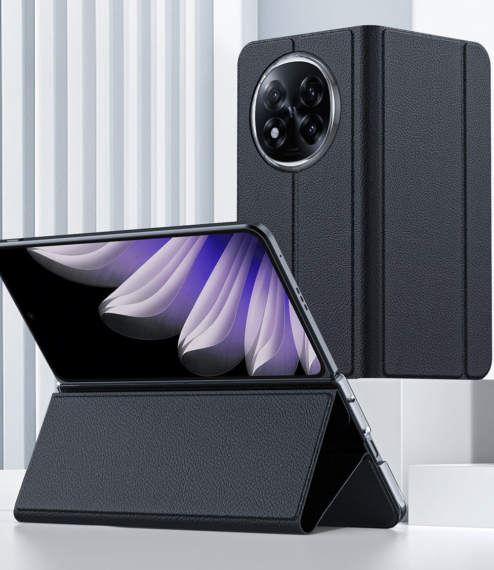 Premium PU Leather Flip Case for OPPO Find N5 – 360° Protection [Purple]