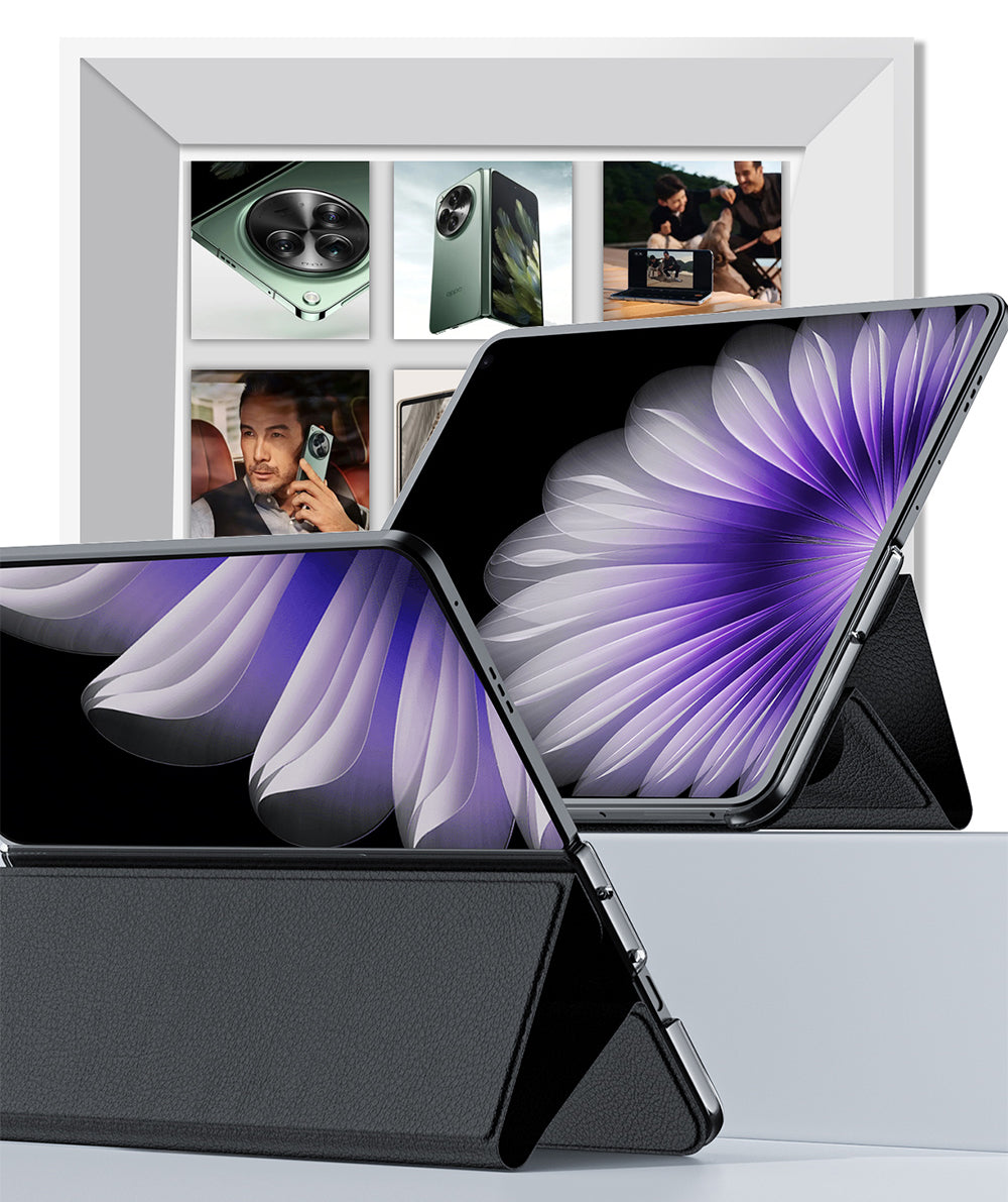 Premium PU Leather Flip Case for OPPO Find N5 – 360° Protection [Purple]