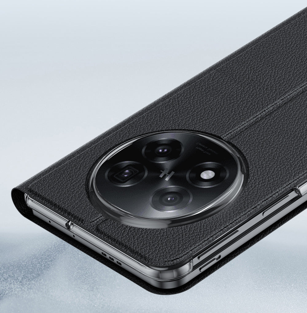 Premium PU Leather Flip Case for OPPO Find N5 – 360° Protection [Grey]