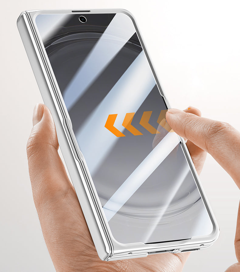OPPO Find N6 Clear Magnetic Case - 360° Rotating Ring Stand & Hinge Shield [Silver]