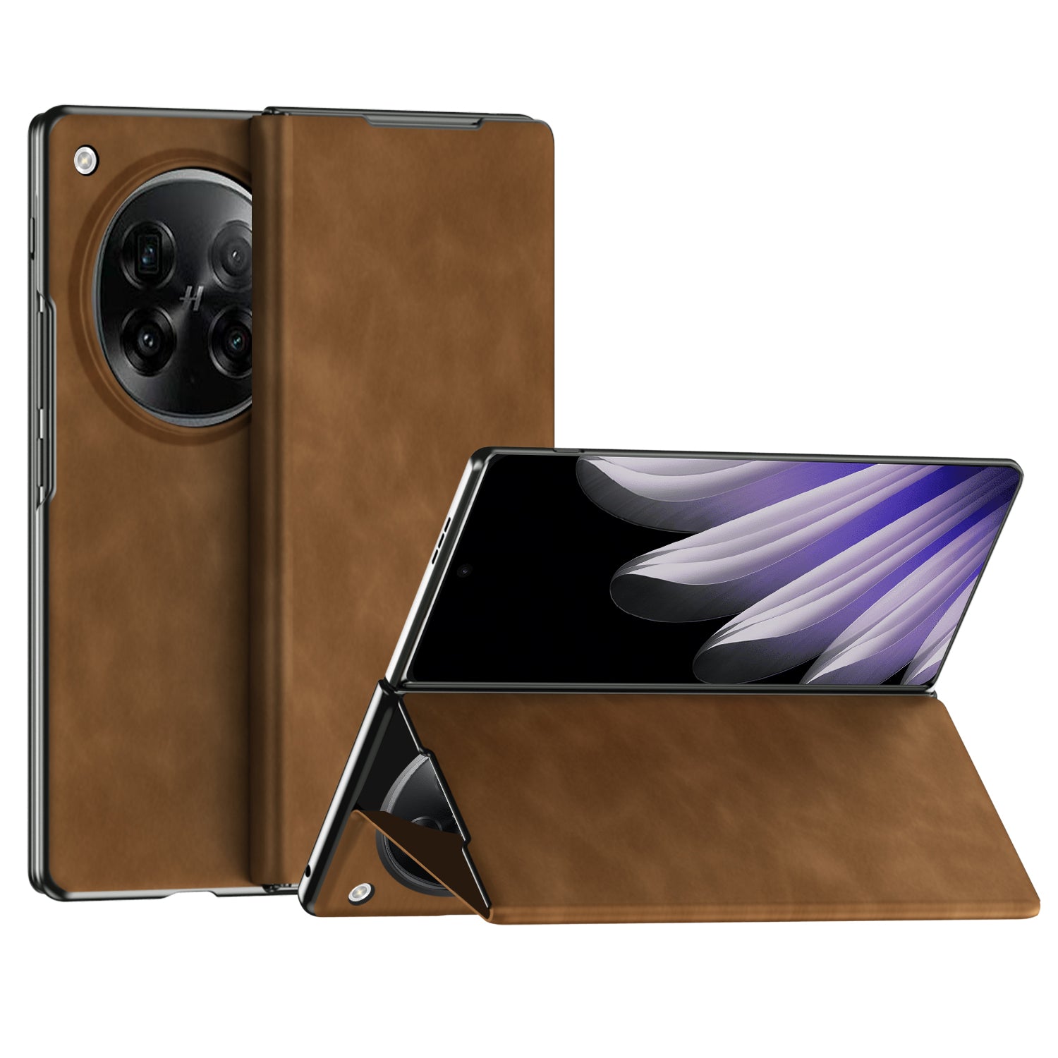 OPPO Find N6 premium PU leather flip case - Magnetic Cover & Hidden Kickstand [Brown]
