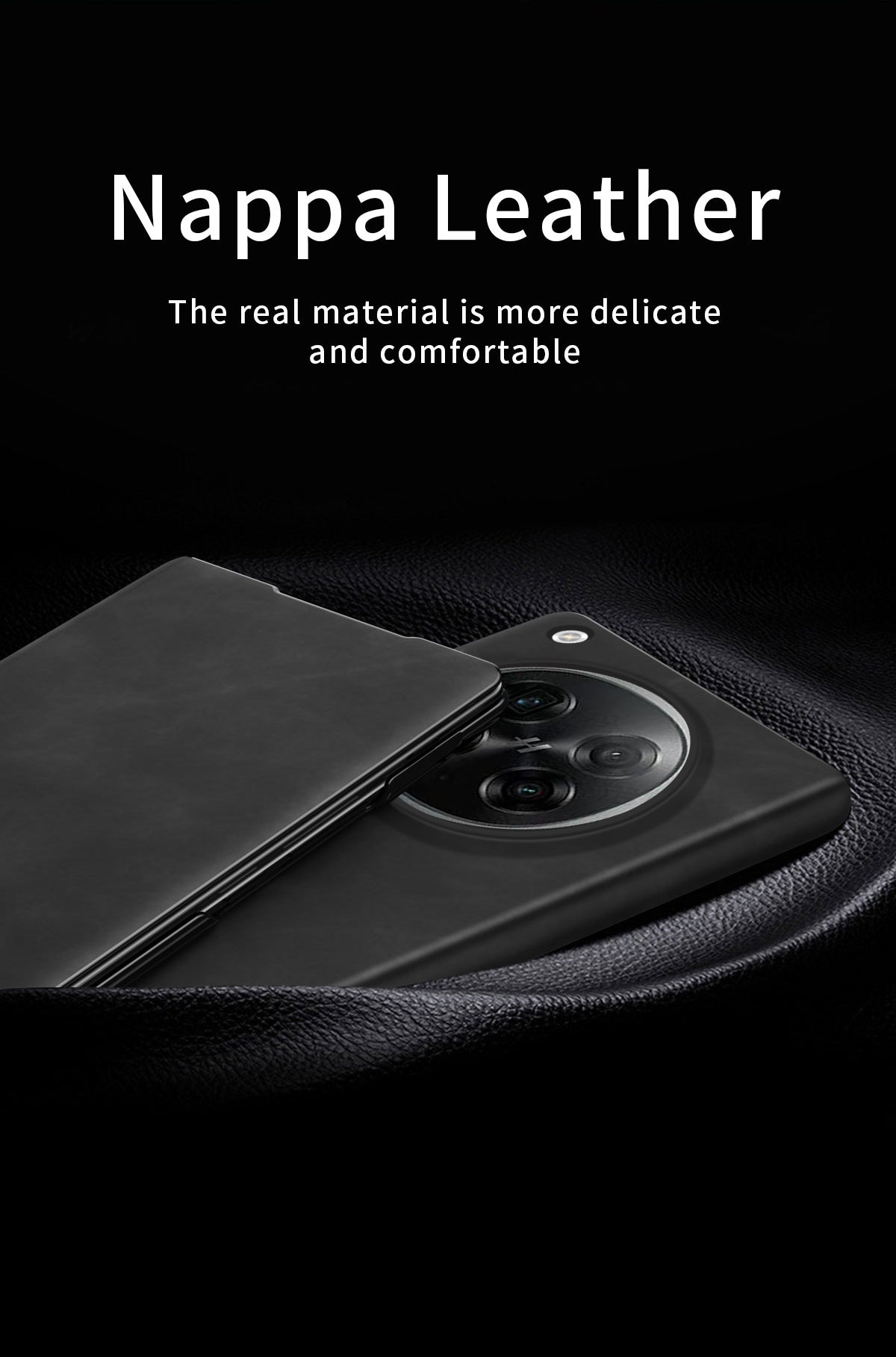 OPPO Find N6 premium PU leather flip case - Magnetic Cover & Hidden Kickstand [Grey]