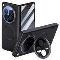 OPPO Find N6 Magnetic Skin-Feel Case - Hinge Shield & Lens Ring Stand [Black] - Black