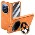 OPPO Find N6 Magnetic Skin-Feel Case - Hinge Shield & Lens Ring Stand [Orange] - Orange