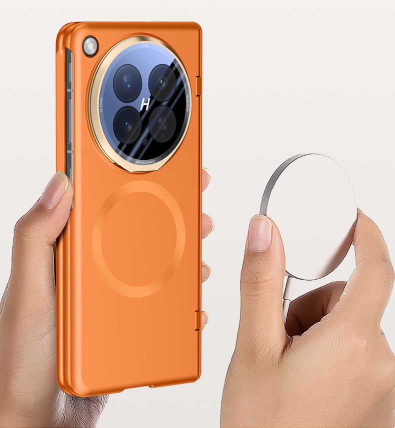 OPPO Find N6 Magnetic Skin-Feel Case - Hinge Shield & Lens Ring Stand [Titanium Grey]