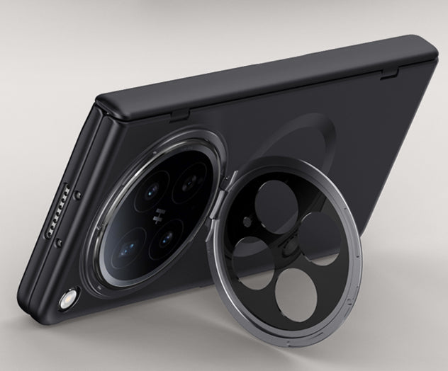 OPPO Find N6 Magnetic Skin-Feel Case - Hinge Shield & Lens Ring Stand [Black]
