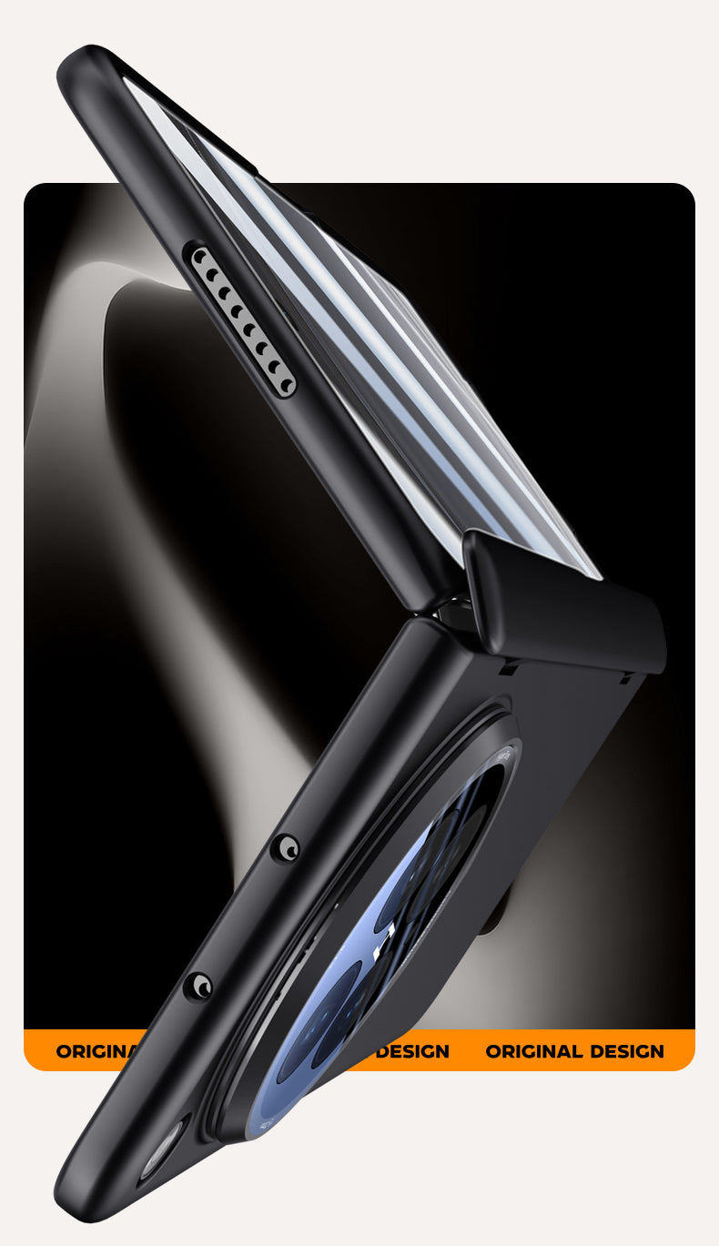 OPPO Find N6 Magnetic Skin-Feel Case - Hinge Shield & Lens Ring Stand [Black]