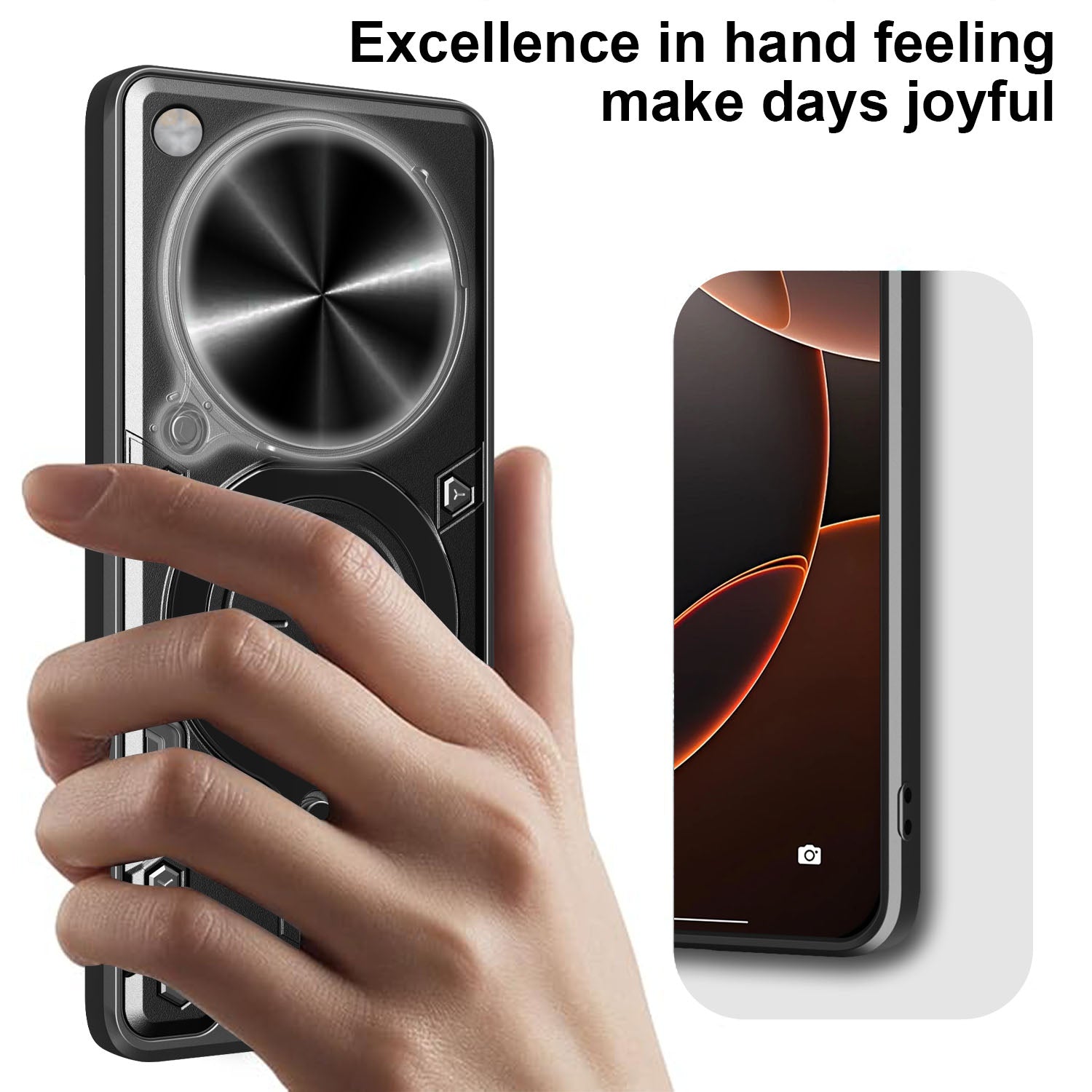 OPPO Find X8 Pro Ring Kickstand Case w/ Camera Cover [Black]
