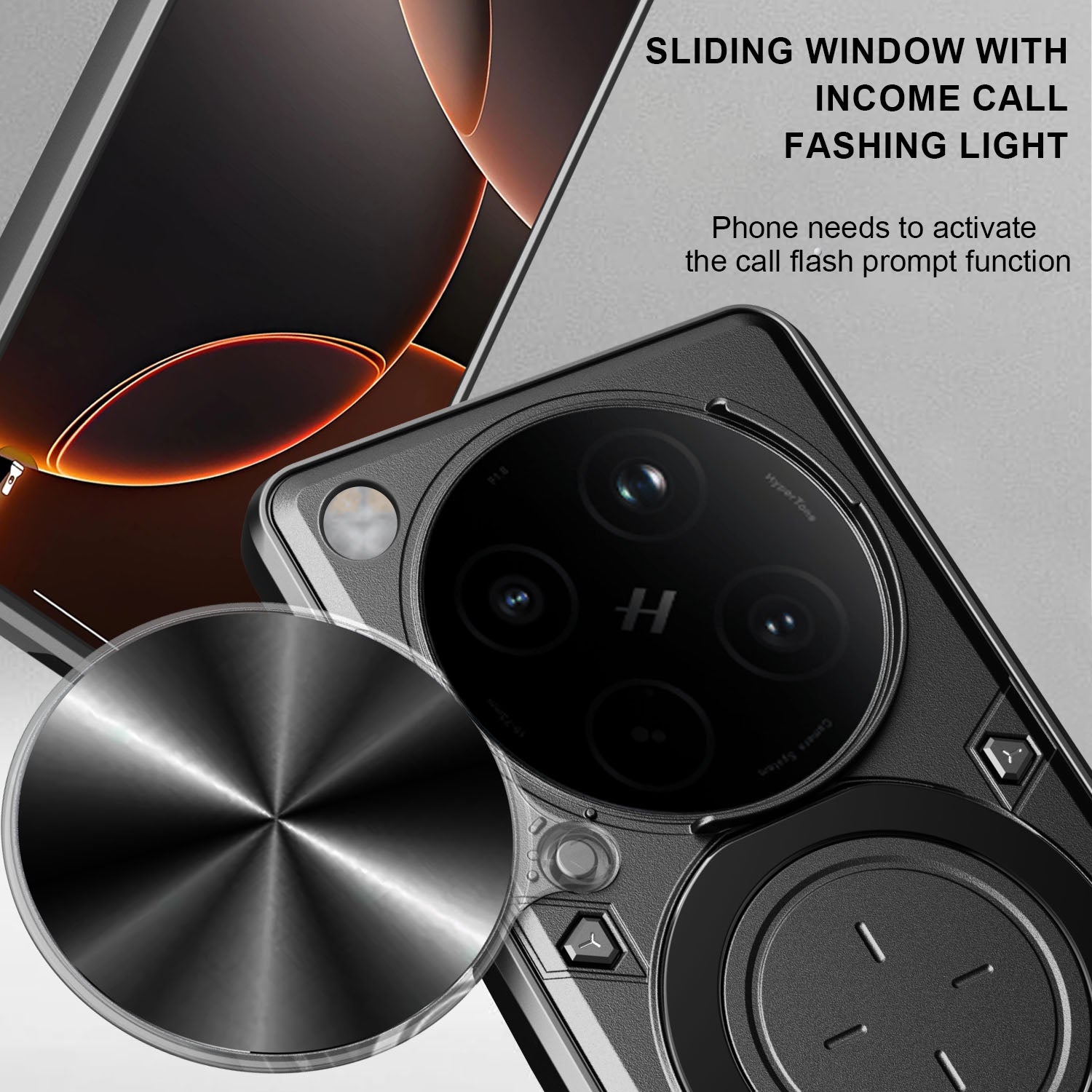 OPPO Find X8 Pro Ring Kickstand Case w/ Camera Cover [Black]