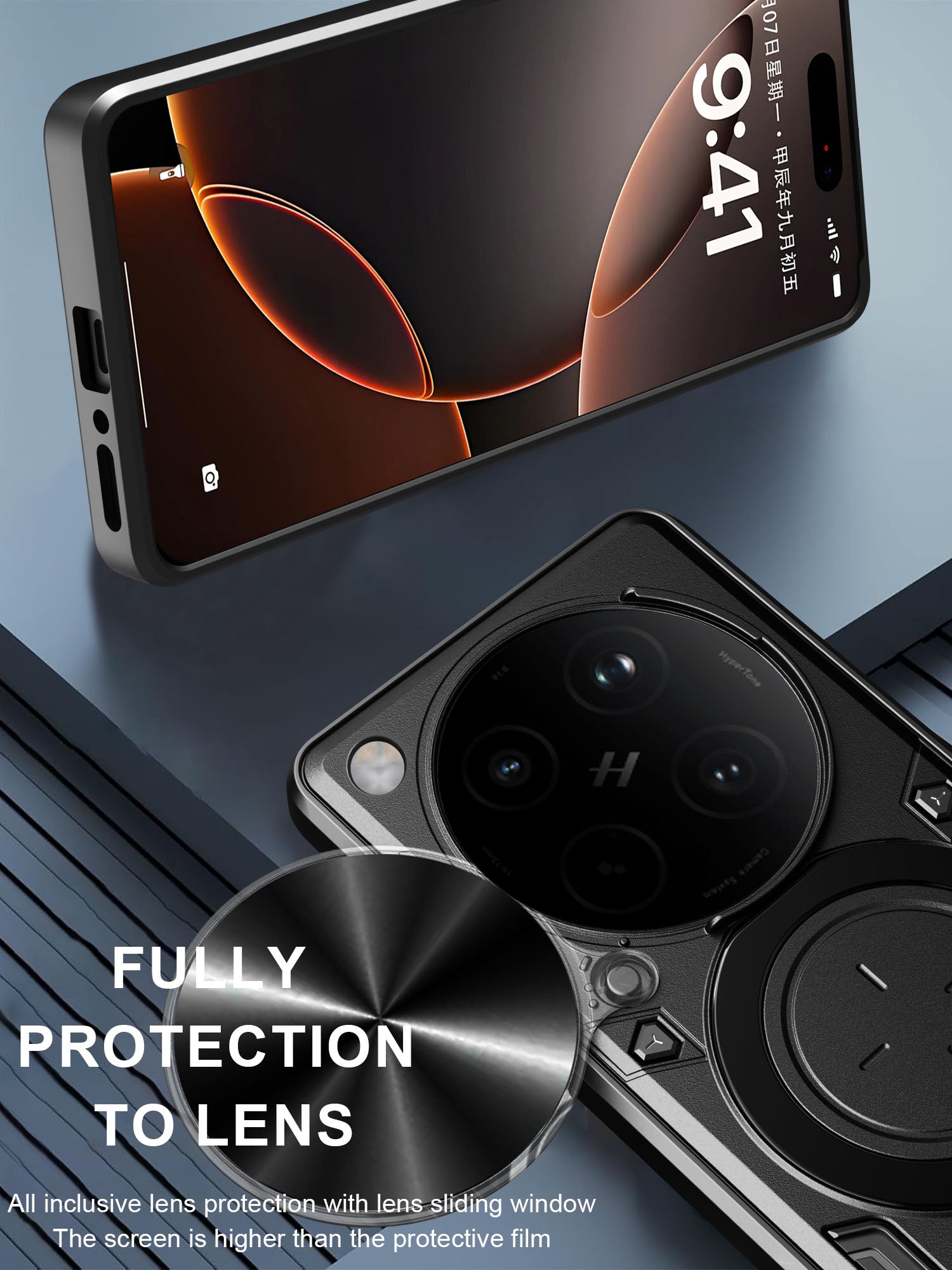 OPPO Find X8 Pro Ring Kickstand Case w/ Camera Cover [Black]