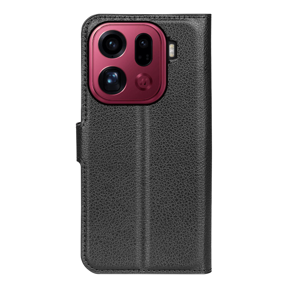 OPPO Find X9 Pro PU Wallet Case [Black]