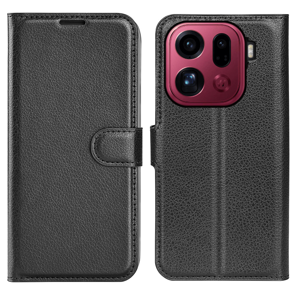 OPPO Find X9 Pro PU Wallet Case [Black]