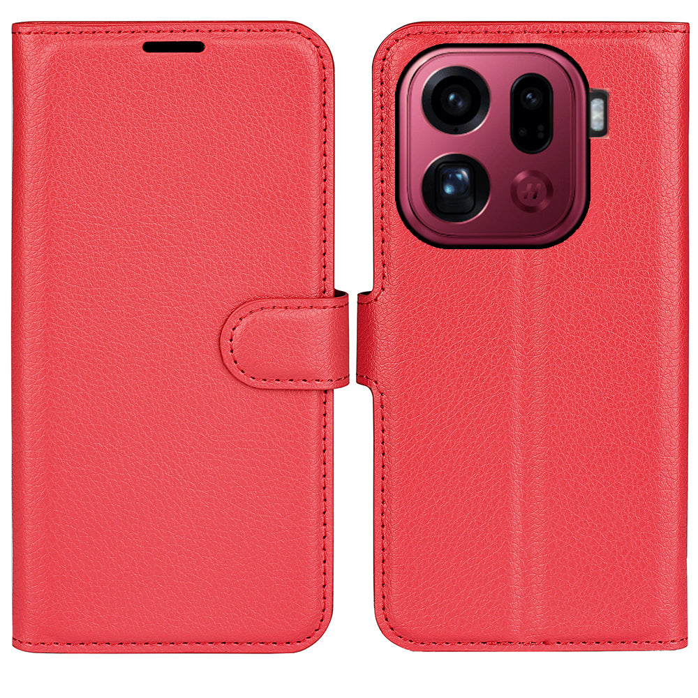 OPPO Find X9 Pro PU Wallet Case [Red]