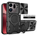 OPPO Find X9 Pro Ring Kickstand Case w/ Camera Cover [Black] - Black