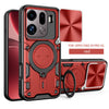 OPPO Find X9 Pro Ring Kickstand Case w/ Camera Cover [Red] - Red