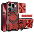 OPPO Find X9 Pro Ring Kickstand Case w/ Camera Cover [Red] - Red