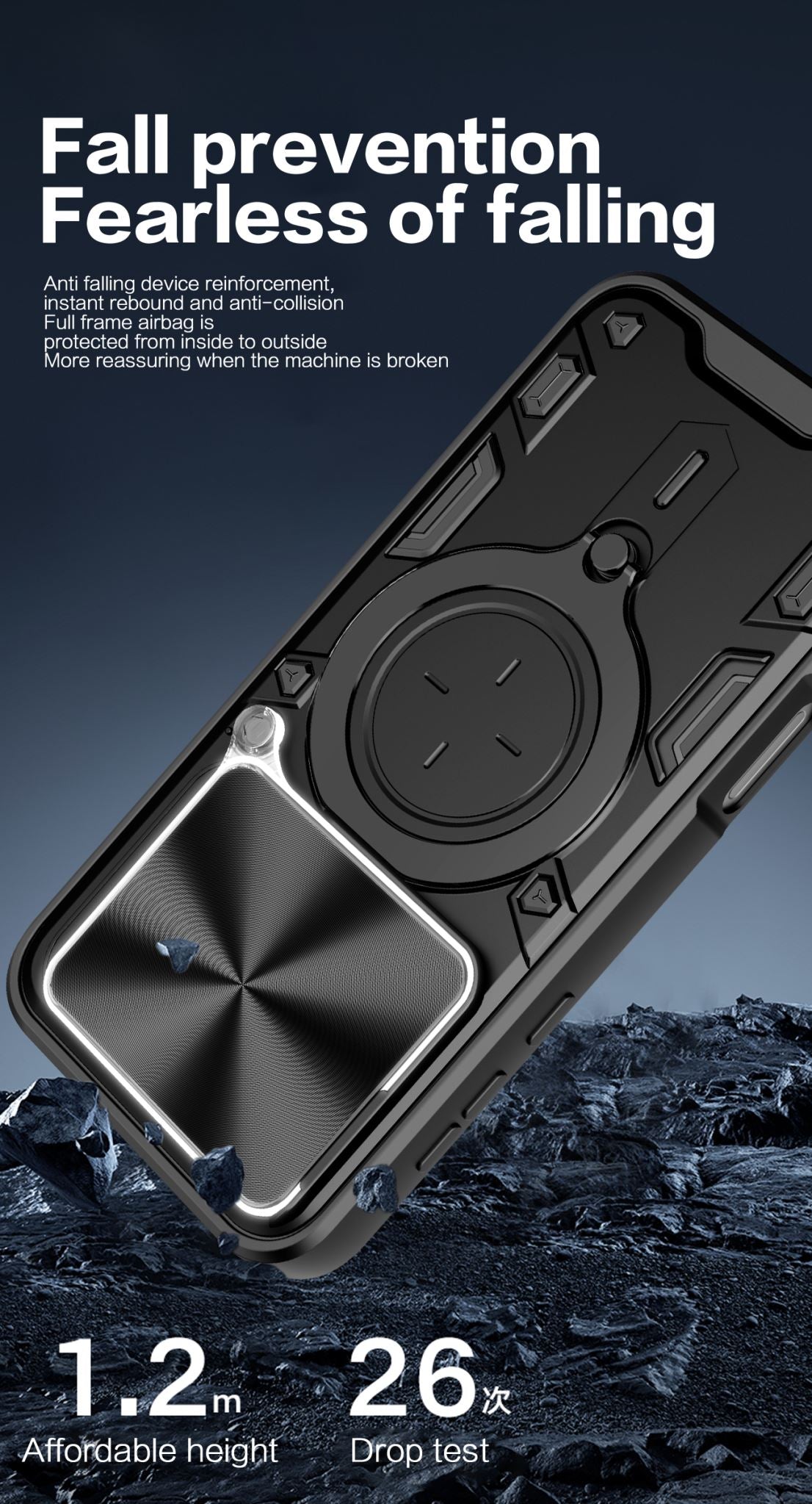 OPPO Find X9 Pro Ring Kickstand Case w/ Camera Cover [Black]