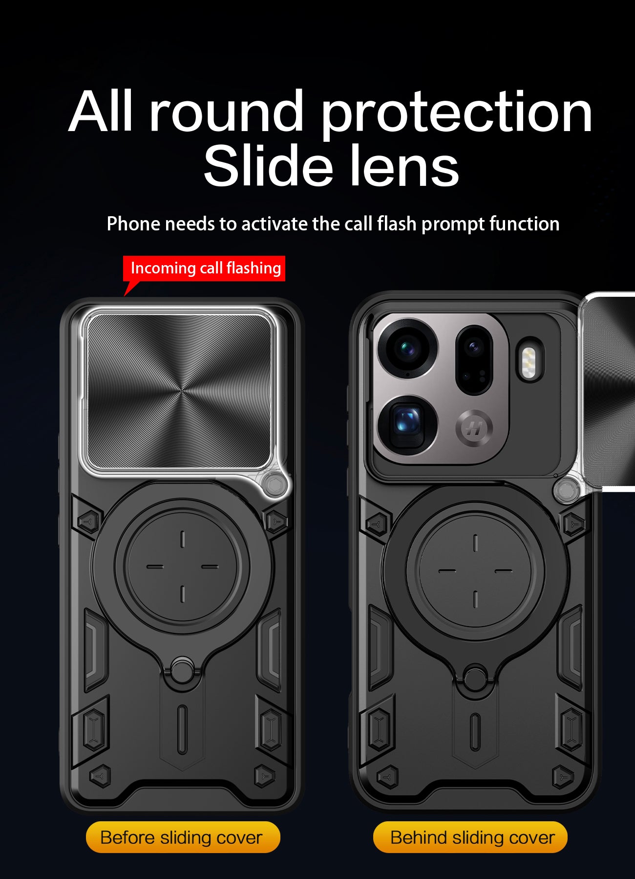 OPPO Find X9 Pro Ring Kickstand Case w/ Camera Cover [Red]