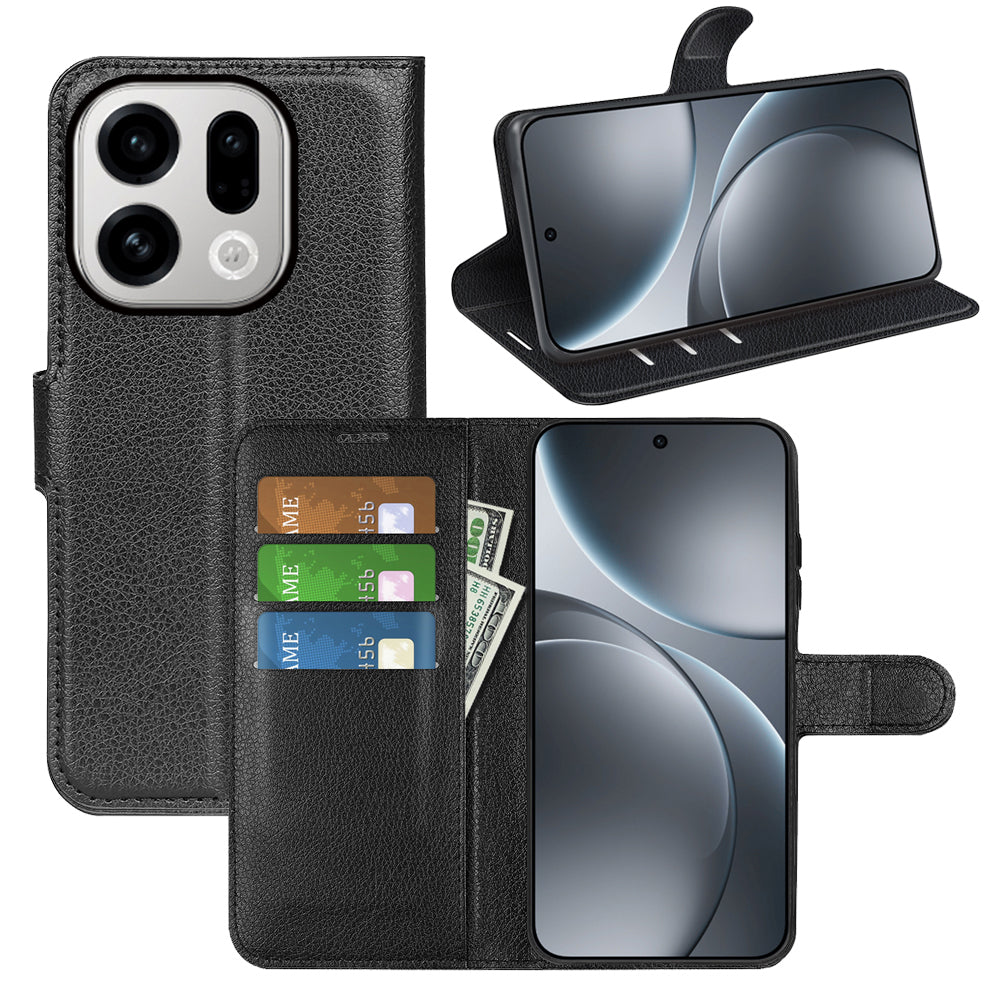 OPPO Find X9 PU Wallet Case [Black]