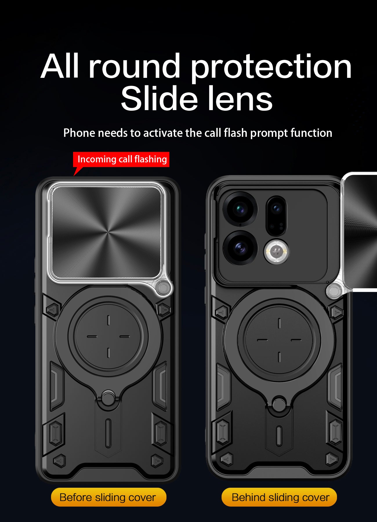 OPPO Find X9 Ring Kickstand Case w/ Camera Cover [Rose Gold]