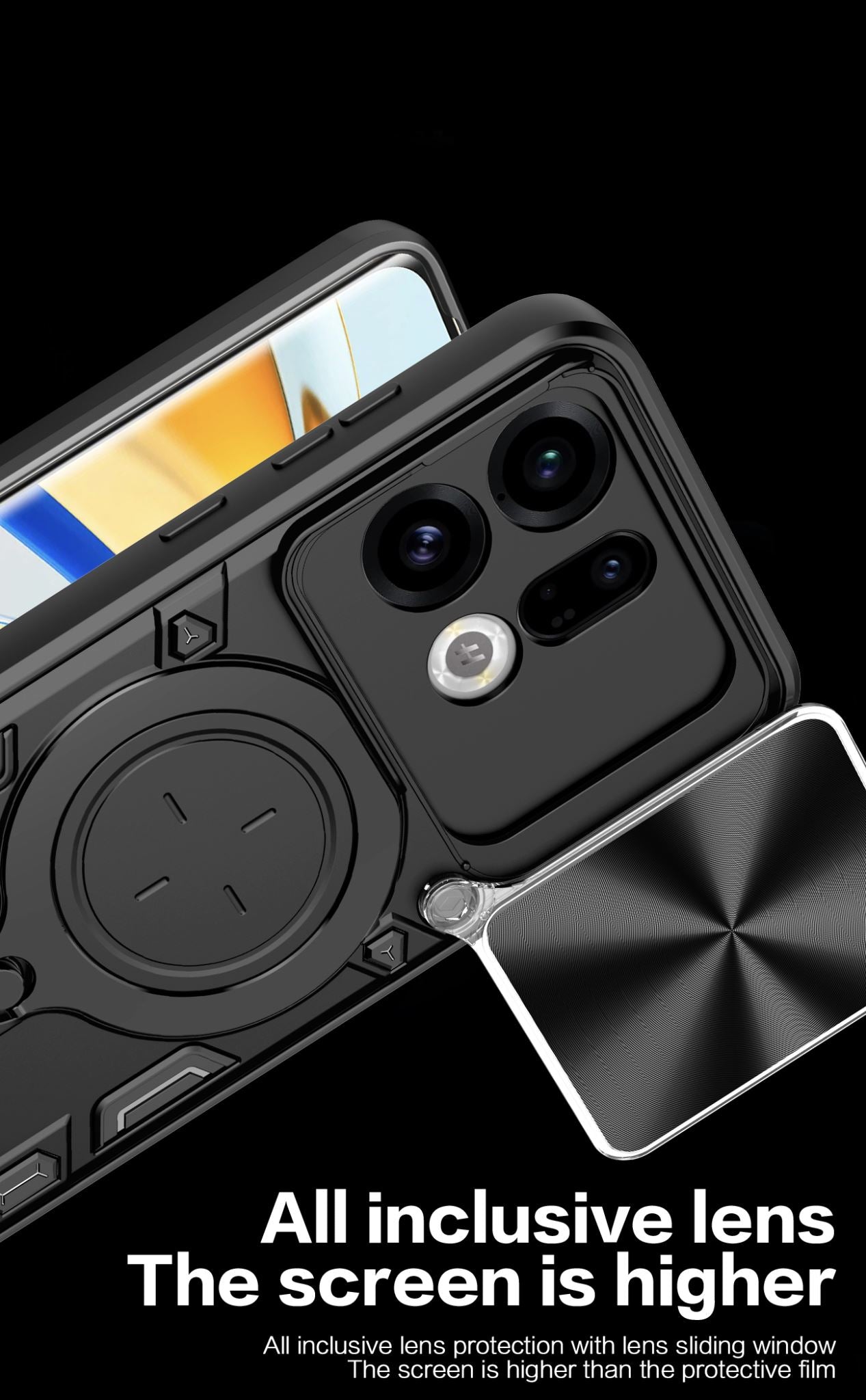 OPPO Find X9 Ring Kickstand Case w/ Camera Cover [Rose Gold]