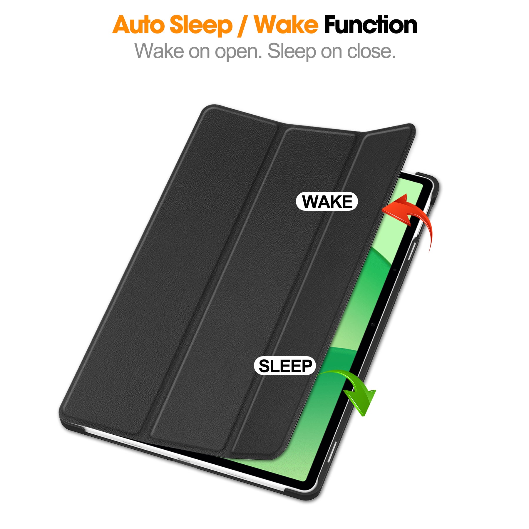 KST Tri-fold PU Leather Case for Oppo Pad SE 11-inch [Black]