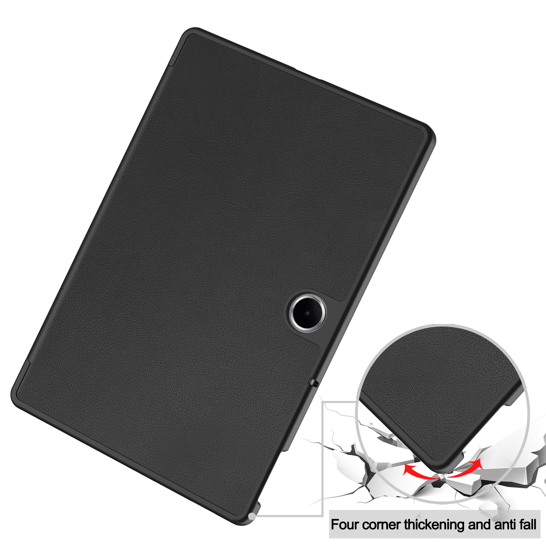 KST Tri-fold PU Leather Case for Oppo Pad SE 11-inch [Black]