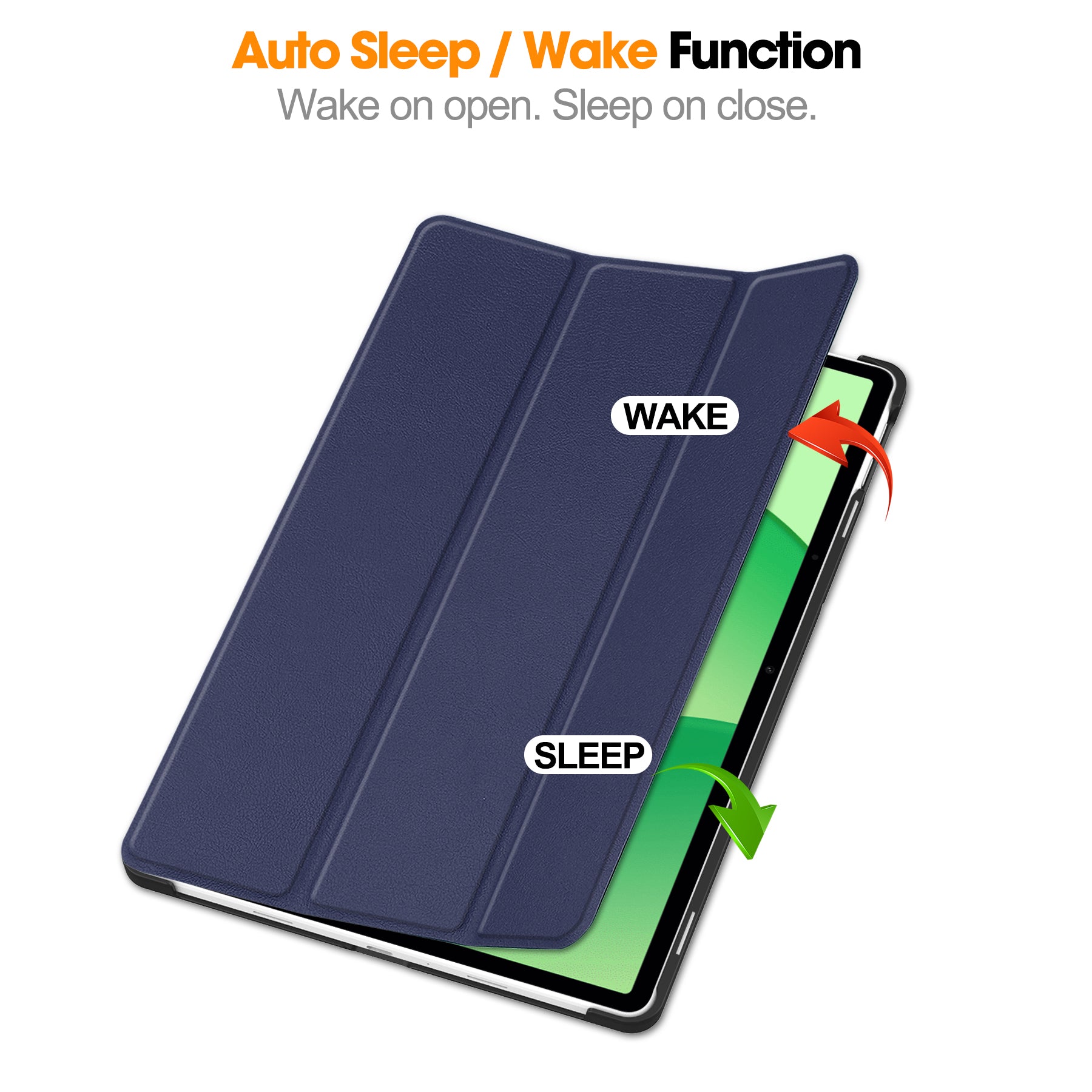 KST Tri-fold PU Leather Case for Oppo Pad SE 11-inch [Navy]