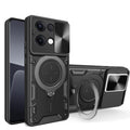 OPPO Reno 13 5G  Ring Kickstand Case w/ Camera Cover [Black] - Black