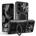 OPPO Reno 13F 5G  Ring Kickstand Case w/ Camera Cover [Black] - Black