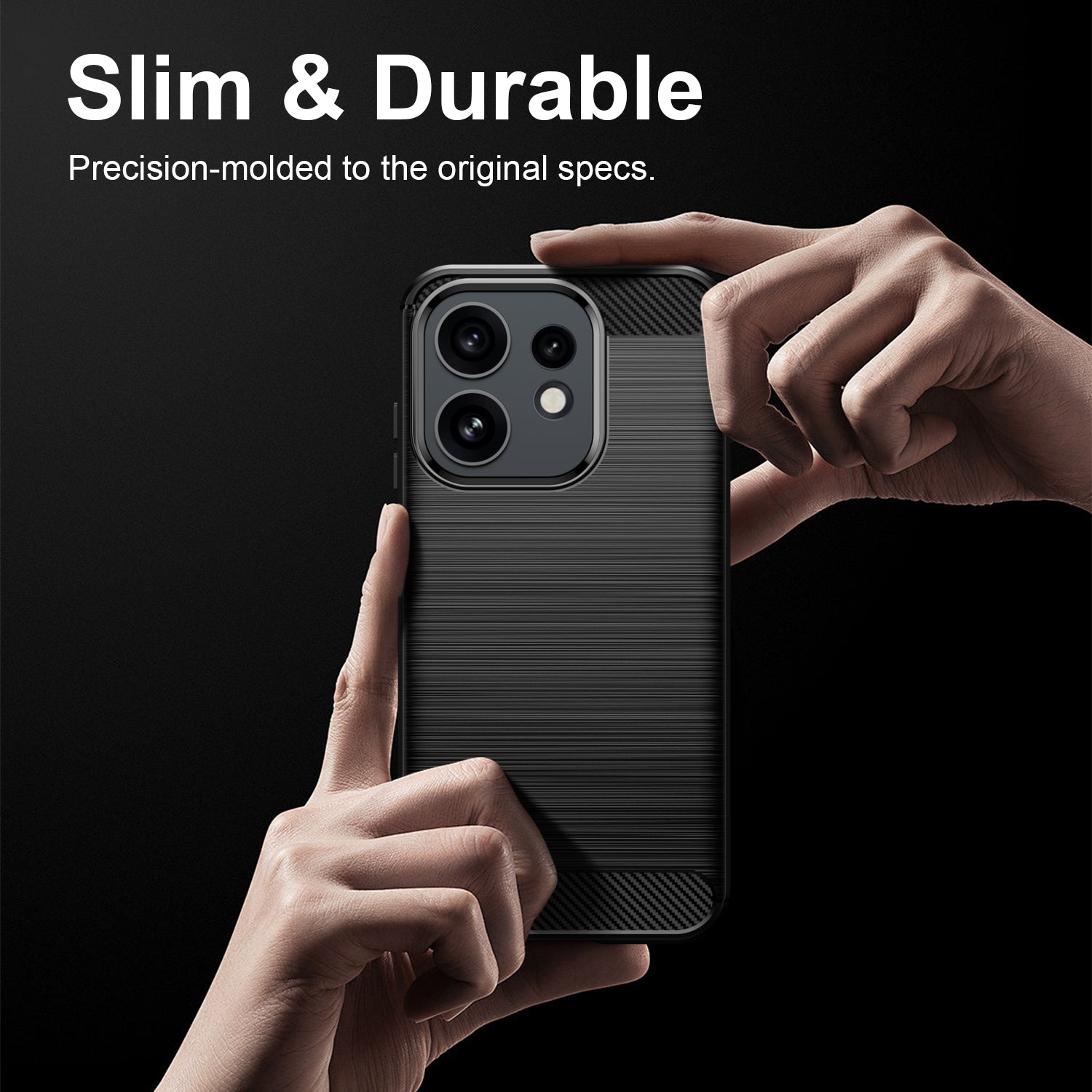 OPPO Reno16 / Reno16 Pro Carbon Fibre TPU Case Slim Shockproof Cover Black