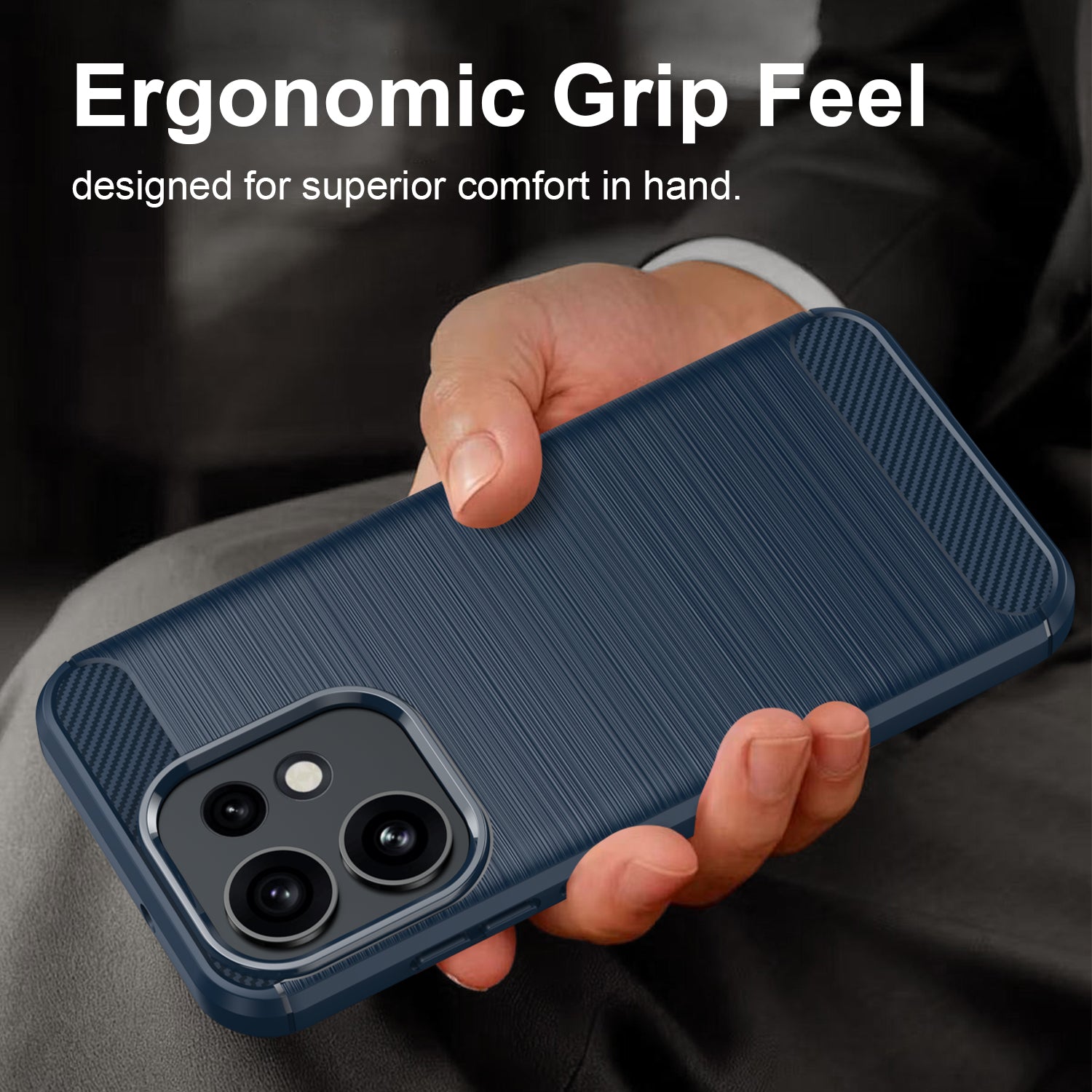 OPPO Reno16 / Reno16 Pro Carbon Fibre TPU Case Slim Shockproof Cover Navy