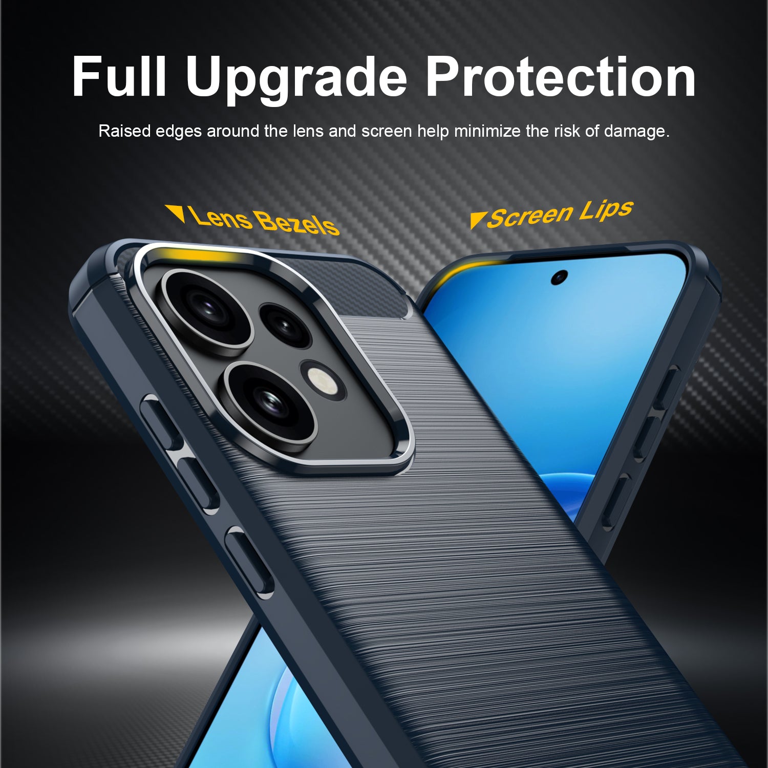 OPPO Reno16 / Reno16 Pro Carbon Fibre TPU Case Slim Shockproof Cover Navy