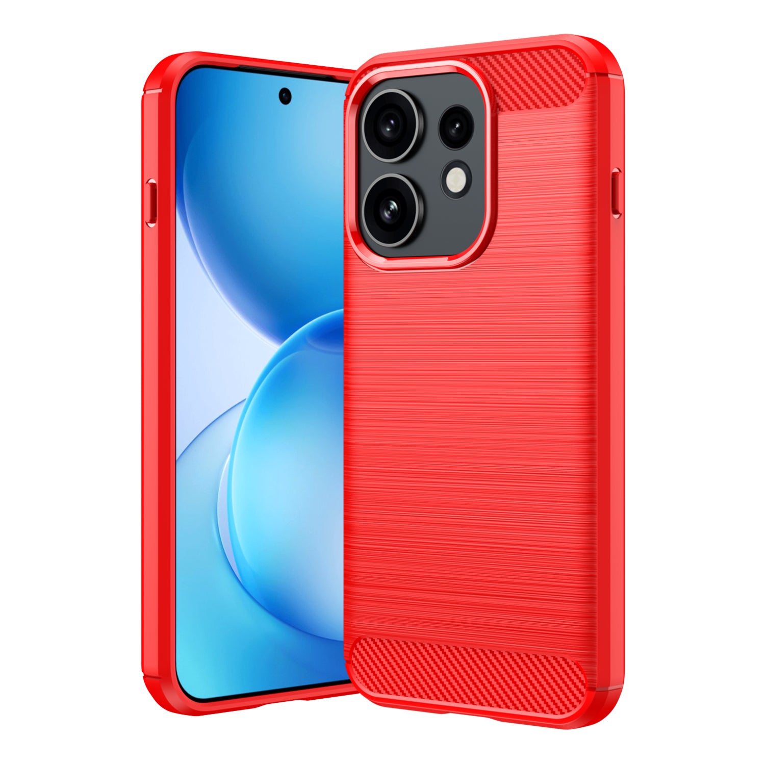 OPPO Reno16 / Reno16 Pro Carbon Fibre TPU Case Slim Shockproof Cover Red