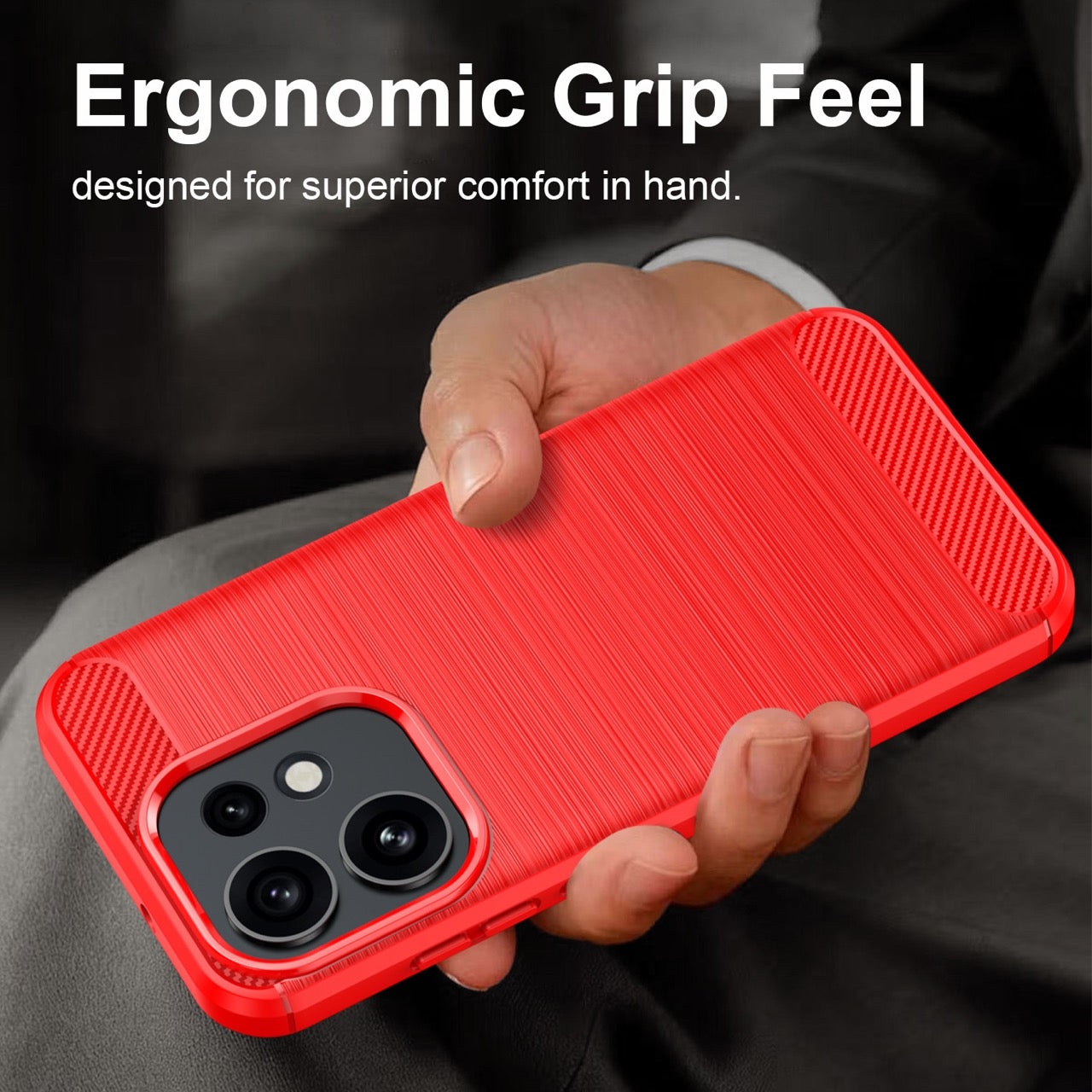 OPPO Reno16 / Reno16 Pro Carbon Fibre TPU Case Slim Shockproof Cover Red