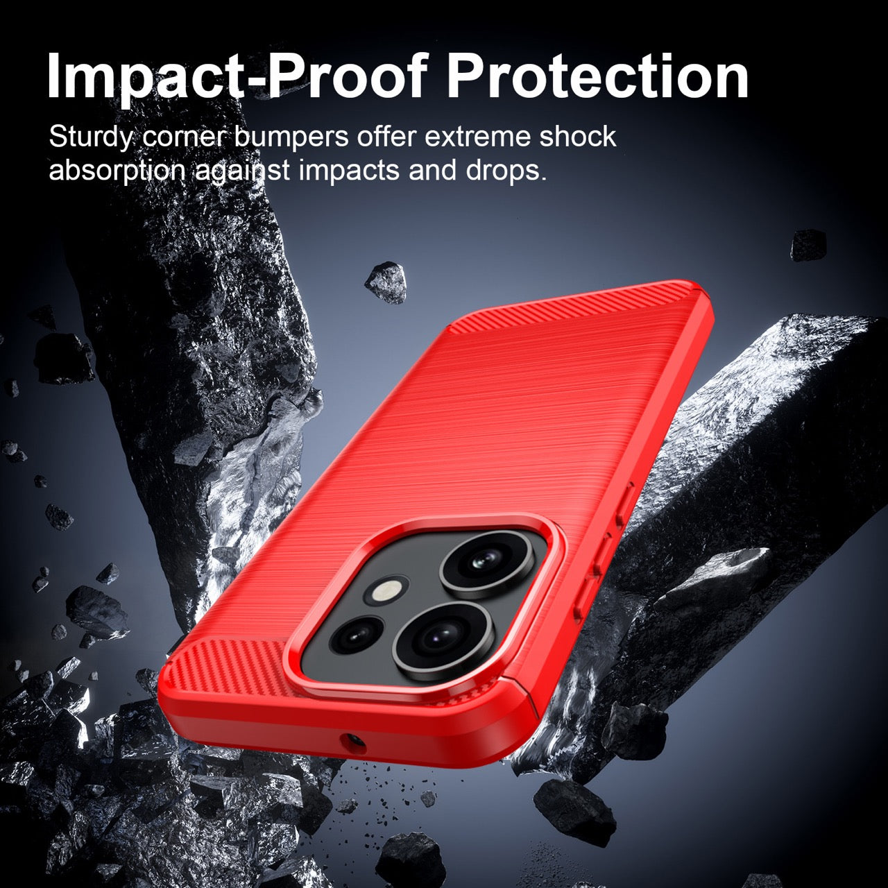 OPPO Reno16 / Reno16 Pro Carbon Fibre TPU Case Slim Shockproof Cover Red