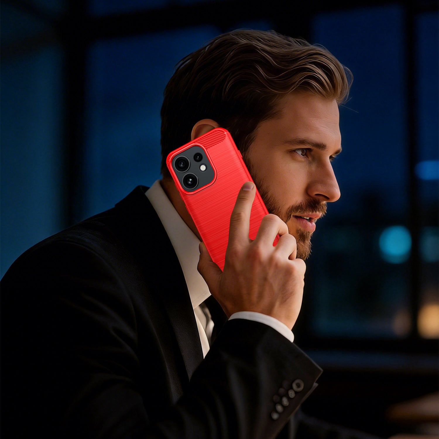 OPPO Reno16 / Reno16 Pro Carbon Fibre TPU Case Slim Shockproof Cover Red