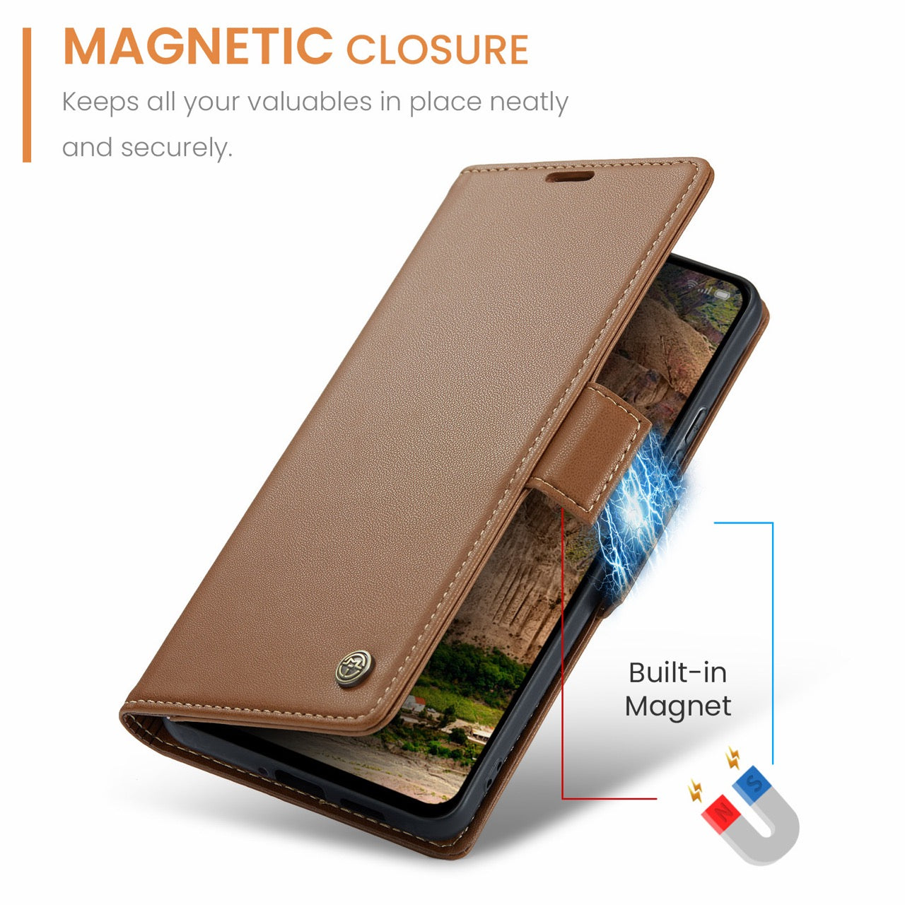 OPPO Reno16 F 5G CaseMe Retro Wallet Case [Brown]