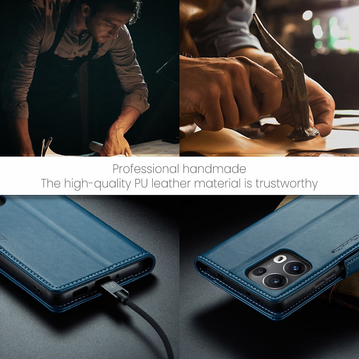 OPPO Reno16 F 5G CaseMe Retro Wallet Case [Navy]