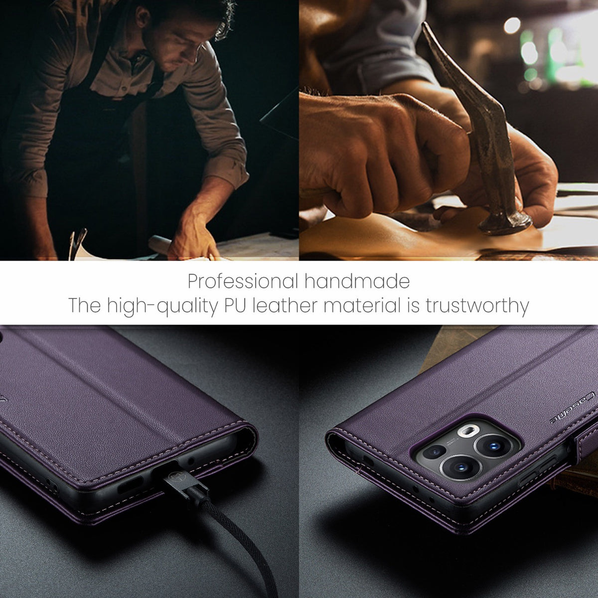 OPPO Reno16 F 5G CaseMe Retro Wallet Case [Purple]