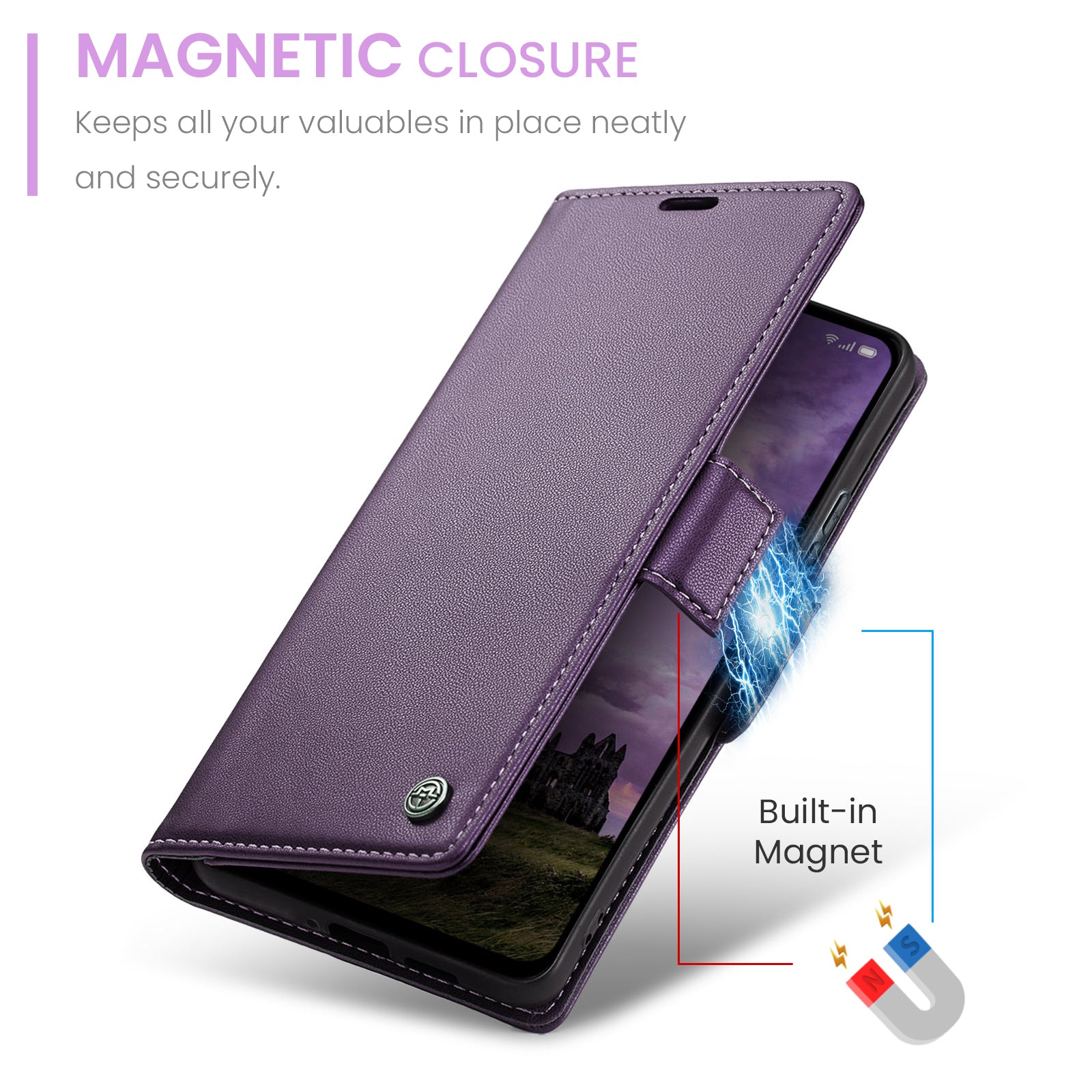 OPPO Reno16 F 5G CaseMe Retro Wallet Case [Purple]